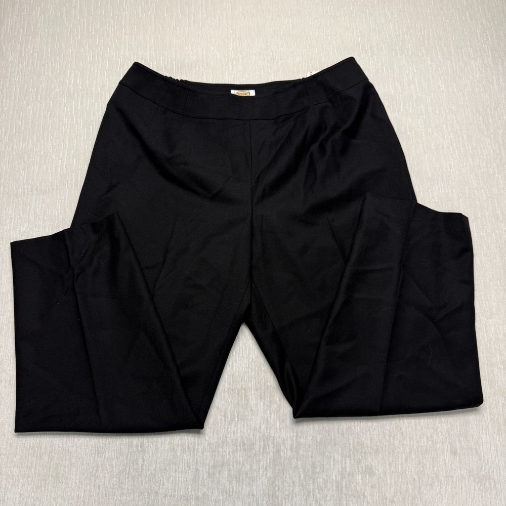 Talbots Wool Dress Pants Womens 20W Black Stretch Lined Straight Leg High Rise